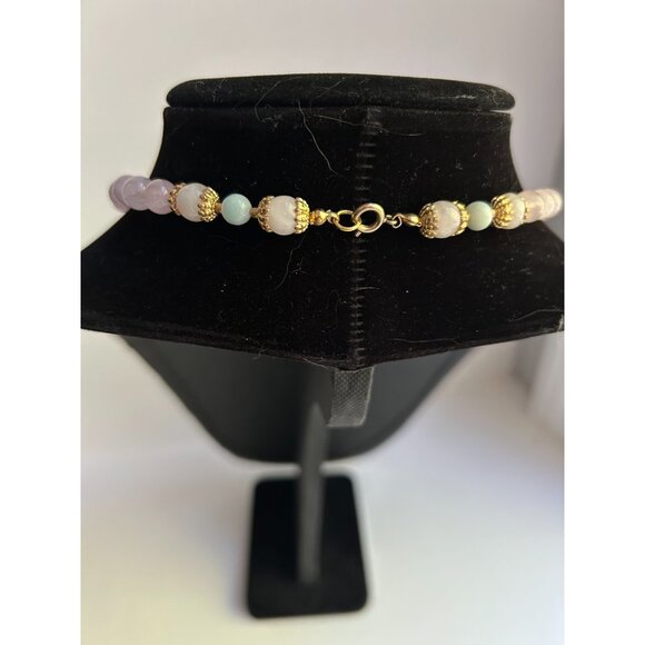 Vintage Rare KARU Fifth Avenue Hand Painted Edwardian Style Lavalier Necklace - Picture 4 of 11